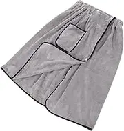 CAXUSD Men Adjustable Coral Fleece Bath Wrap Quick Dry Wearable Towel for Spa Beach Home Use Comfortable Absorbent and Versatile Bath Skirt for All