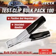 Projecta 50A Test Clips Bulk Pack 100 Black Positive and Negative