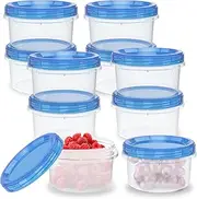10Pcs Food Storage Containers with Lids Small Freezer Deli Containers with Leakproof Lids Round Clear Takeout Container Meal Prep Microwavable Stackable Food Container (10Pcs)