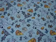 Classic Dogs The Mix Up Blue Cotton Fitted Cot Sheet Handmade