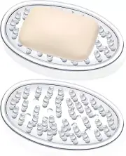 Plastic Soap Holder Soap Dish Bar Saver Tray with Holes Soap Sponge Holder for K