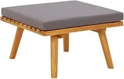 Garden Footstool with Cushion 60x60x29 cm Solid Acacia Wood,Outdoor Sectional Sofa Units 6.8KG-46674