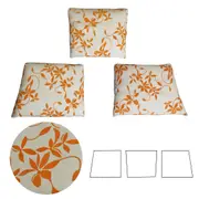 Set of 3 Swirls Taupe Trapezoid Shaped Cushions
