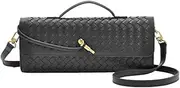 [YXBQueen] Black Quilted Purse Shoulder Bag Vegan Leather Handbags Clutch Purses for Women