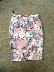 Warehouse British Brand Floral Wiggle BodyCon Tube Pencil Skirt NWT US 10