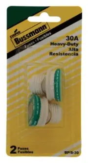 Bussmann BP/S-30 30A 125V ac 10kA Threaded Plug Fuse 6.4 L x 2.7 H x 6.5 W in.