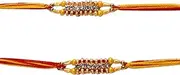 [AYUSHNAIK] Set of 2 7 Stone Rakhee, Rakhi for Brother Bhaiya Bhai for Raksha Bandhan Indian Bracelet Beads Rakhi Thread Bhaiya Bhabhi Sister Rakhee