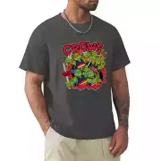 Adelaide Crows AFL Team Ninja Turtles T-Shirt Small Dark Grey