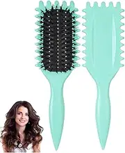 Curl Defining Brush, Curl Brush, Curl Brush For Curly Hair, Bounce Curl Defining Brush for Combing and Shaping Men's and Women's Curls to Reduce Pulling(Green)