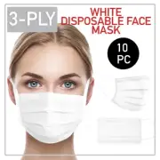 10 Pcs Disposable Face Mask 3-Ply Medical Surgical Dental Ear-Loop Mouth Cover