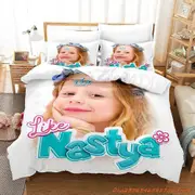 v629 Bed Sheets Like Nastya Bedding Set Single Twin Full Queen King Size Bed Set Aldult Kid Bedroom Duvetcover Sets Anime Bed Sheet Set 3-Piece Beddin