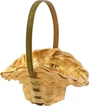 Small Flower Girl Basket | Wedding Basket with Handle,Miniature Woven Desktop Ornament For Flower Girl, Home Garden Easter Picnic Farmhouse Outdoor