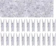 Yansanido 100pcs Mini Clear Plastic Utility Paper Clip Clothespins Clips Clot...