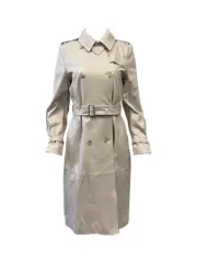 Max Mara Women's Albino Sella Leather Button Closure Coat Size 8 NWT