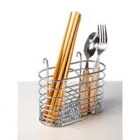 在飛比找ETMall東森購物網優惠-南北向304不銹鋼掛式筷子筒廚房瀝水筷子架筷籠 放刀叉勺收納