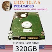MacBook Pro Mac Lion 10.7 320GB 2.5 SATA Hard Drive 2011 2010 2009 A1278 A1286