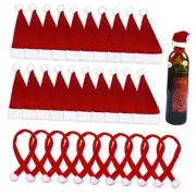 Jolbndcv 30PCS Christmas Santa Hats Silverware Holders Mini Santa Hat Cup