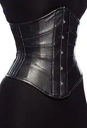 [Corsets Island] Genuine Leather Corset Women's Underbust Waist Trainer Heavy Duty Side Steel Boned Corset