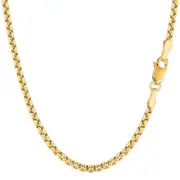 14K Yellow Gold Filled Round Box Chain Bracelet, 3.4mm, 8.5"