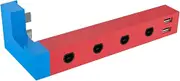 for Nintendo Gamecube Wired Controller Switch Base Adapter 4 Ports Controller Adapter with 2 USB Ports Gaming Accessories (Color : Red)