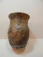 Textured Vase RAKU ceramic clay pottery R-19-105