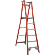 Indalex 6 Step Fibreglass Platform Ladder w/ Wheels