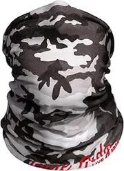 Snow Camo Outdoor Face Mask by IndieRidge - Microfiber Polyester Multifunctional Seamless Headwear for Motorcycle Hiking Cycling Ski Snowboard