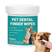 Dog Teeth Care Wipes | 50-Pieces Teeth Cleaner Wipes for Dog Brushing | Pet Supplies, Dog Cat Bad Breath Wipes for Camping, After Eating, Home, Outdoors