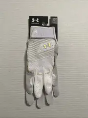 Under Armour BRYCE HARPER Men's Baseball Batting Gloves White Gold Small