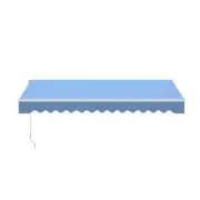ALEKO Retractable Home Patio 12 x 10 feet Awning Sky Blue Canopy Sunshade