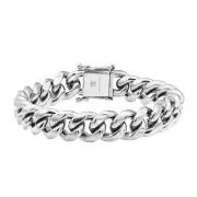 Men's Cuban Link Stainless Steel Chain Bracelet - Hip Hop Jewelry, 8.75 Inches