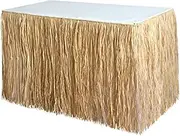 SOLUSTRE Summer Party Table Skirt with Simulation Straw Decorative Prop for Beach Gatherings Lightweight Table Cover for Seaside Celebrations and Party Decorations