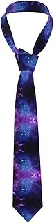 [CADREWY] Galaxy. Print Soft Men Necktie Classic Tie For Weddings And Special Occasions Ties Business, Black