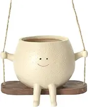 Swing Face Planter Pot, Hanging for Indoor Outdoor Plants, Resin Flower Pots Decorative Plant Pot, Creative Succulents Plants Pot, Ideas for Mother and Teacher