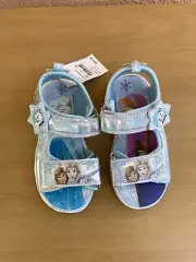 Disney Frozen Light Up Toddler Girl's Light Blue Sandals With Lights Size 9