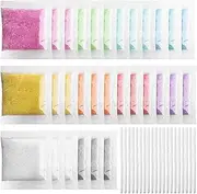 [SHUIYUE] Candle Sand and Wicks, 10 Colours Candle Sand, Candle Wax Granules, Sand Wax Candle Granules with 20 Pcs 12cm Wicks, Candle Making Supplies to Make Your Own Sand Candle