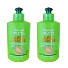 2 Garnier Fructis Leave In Conditioner Curly Hair Sleek & Shine Cream 10.2 oz EA