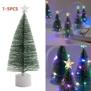 1-5PCS Mini Xmas Tree With LED Lights Xmas Tabletop Rtificial Ornament Gifts