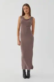 [Supré] Supré - Soft Capri Maxi Dress - Brown carob S BROWN CAROB
