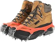 19 Teeth Claws Crampons,Non-Slip Shoes Cover with Stainless Steel Chain for Hiking Fishing Climbing Jogging Mountaineering Walking on Snow and Ice