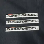3x Chrome TURBO DIESEL Silver Black Metal Badge Sticker Emblem Decal 4x4 Vehicle (for: Renault)
