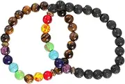 VALICLUD Seven Chakras Crystal Stone Bracelets Beads Bangle Decorations Elegant Fashion for Women