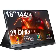 UPERFECT 18" Portable Monitor 144Hz USB C HDMI 2K Monitor for Laptop PC PS4/5