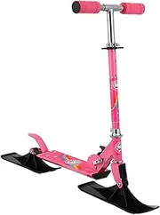 Abbraccia Kids Snow Scooter 2 Wheeled Scooter Balance Training Conversion Lightweight Adjustable Height for Child Two Wheel Sled