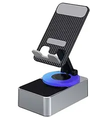Wireless Speakers Phone Holder,Portable Rechargeable Phone Stand Speakers | Non-Slip Design Music Supplies for Almost Any Smartphone and Tablet