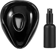 Coffee Bean Dosing Cup, Spray Bottle Reusable Coffee Dosing Cup Set Ceramic Coffee Bean Dosing Tray with 30ml Spray Bottle Reduce Static Coffee Bean Measuring Cup for Coffee Home (Black)
