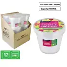 20x Takeaway Food Container Plastic Lid Round Soup Noodle Bowls Lunch Box 1880ml