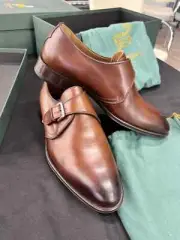 Pastori Whiskey (Brown) Monk Strap Leather shoe US size 8