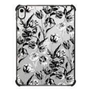 iPad 10.9-inch (10th gen) iPad Impact Case Black and white tulips pattern - vintage illustration