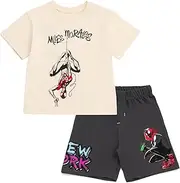 [Marvel] Avengers Hulk Captain America Black Panther Graphic T-Shirt and Shorts Outfit Set Toddler to Big Kid